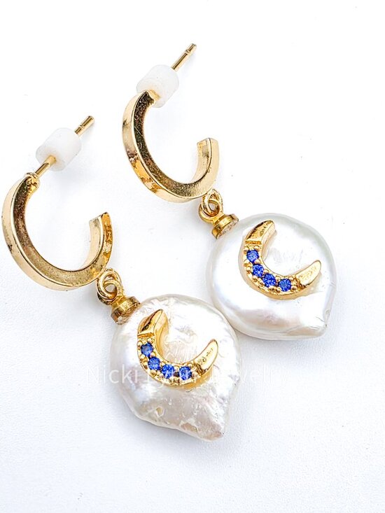 Nicki Lynn Jewelry Jewelry - Baroque Pearl Huggie Hoop Drop Earrings